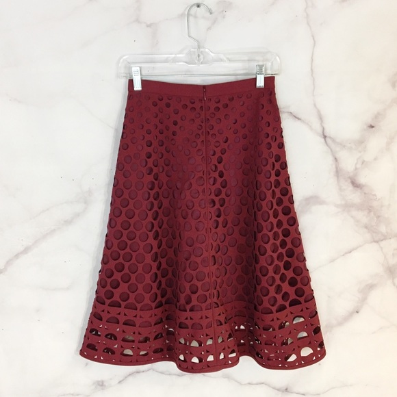 J. Crew Perforated Eyelet A-Line Midi Skirt - Picture 3 of 8